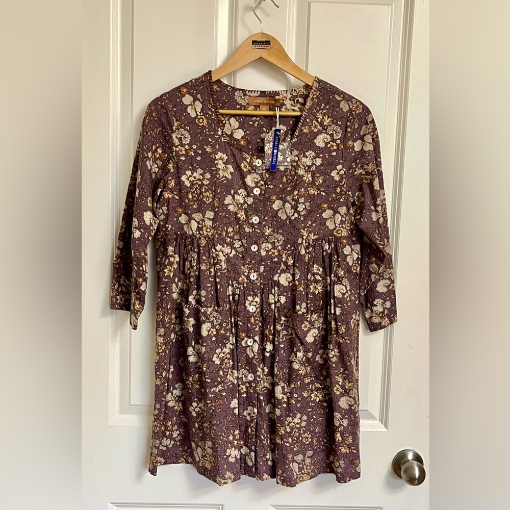 April Cornell Floral Dress / Duster Jacket 100% Cotton NWT XS (Fits S as well)